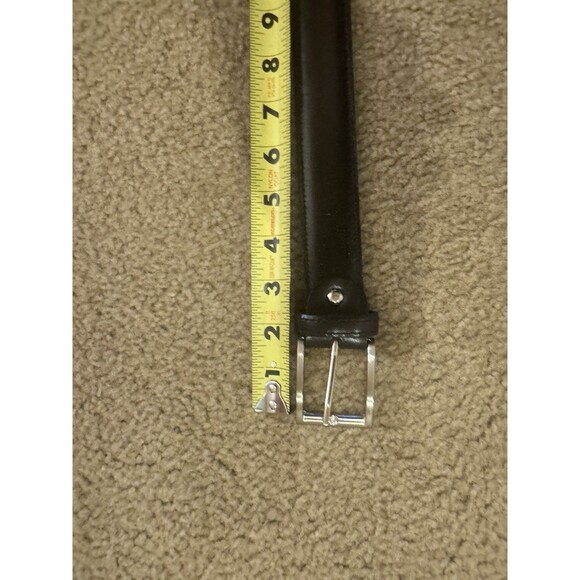 Class Lopez Belt Black Mens Sz 46 Leather Silver Buckle 1 3/8" - Picture 9 of 10